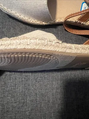 Time and Tru Beige and Tan Espadrille Sandals with Ankle Strap thumbnail 7
