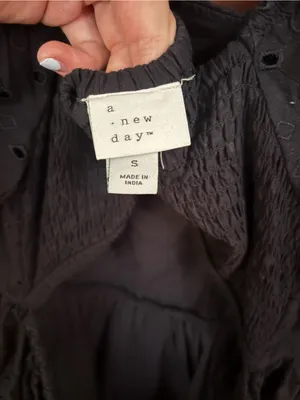 a new day Black Eyelet Puff Sleeve Midi Dress thumbnail 3