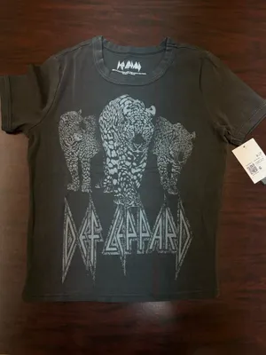 NWT Def Leppard Grey Short Sleeve Baby Tee thumbnail 1