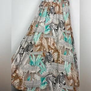 Two by Vince Camuto Tribal Beat Safari Zebra High Low‎ Faux Wrap Midi Dress thumbnail 11