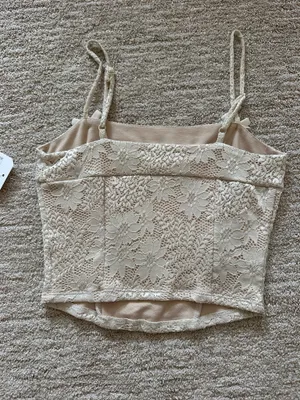 Altar'd State Gracie lace bow corset top thumbnail 1