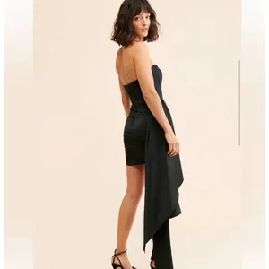 Katie May Black Strapless Mini Dress with Draped Side Panel Size S thumbnail 2
