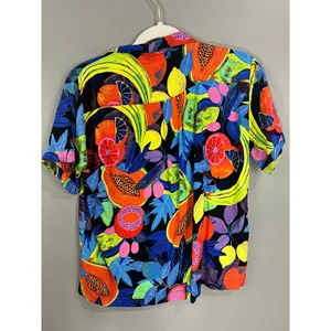 Anthropologie Orane Sigal Shirt Womens XS Multicolor Great Tropical Fruit Print thumbnail 7