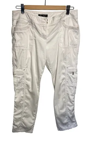 White House Black Market Women's White Cargo Style Pants Size 6 thumbnail 1