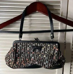 Multicolored Secretary print handle purse thumbnail 1