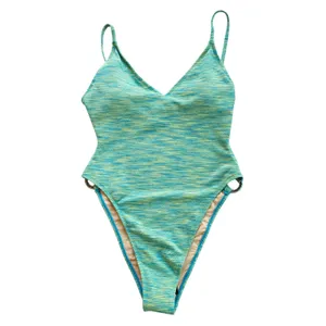 Cotton On Body NWT Strapy One Piece Brazilian Swimsuit Green Blue Space Dye M thumbnail 3
