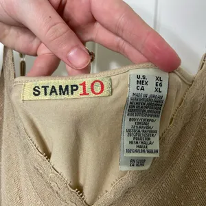 EUC Vintage Stamp‎ 10 women’s tan lace tied waist adjustable strap tank top XL thumbnail 4