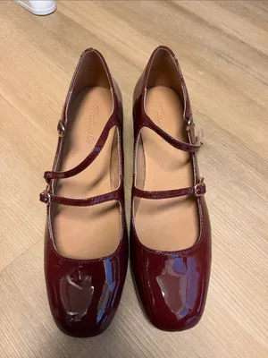 New MADEWELL The Nettie Heeled Mary Jane in Cabernet Patent Leather, W 9.5 NWOB thumbnail 2