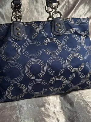 Vintage Y2K Coach Signature Blue Ashley Dot Optic Shoulder Bag thumbnail 3