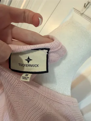 Tuckernuck Pointelle Bridgette Tee Baby Pink Size Medium thumbnail 4