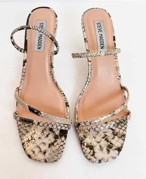 Steve Madden strappy snakeskin helped sandals thumbnail 1