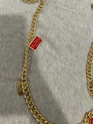 Von Dutch Gold-Tone Charm Chain Belt Necklace - Red & Gold Size S/M thumbnail 6