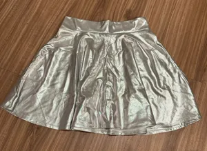 silver shiny skirt thumbnail 1