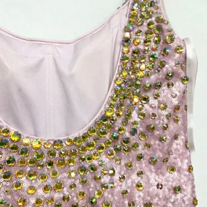 La‎ Femme Sequin Crystal Mini Dress Womens Sz 6 Pink Glam Homecoming Y2K thumbnail 14