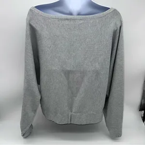 Zara Light Gray Off-the-Shoulder Sweater thumbnail 4