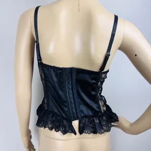 NWT PLT Black Lace Corset Top - Size‎ 2 Hook & Eye Closure thumbnail 6