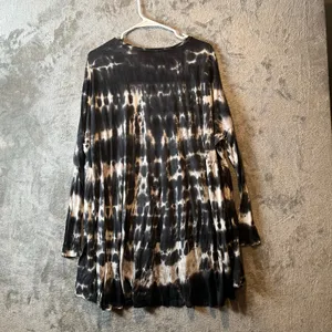Mumu Yellow Tunic Newsie Tie Dye Size Small Black‎ Gray White New thumbnail 4