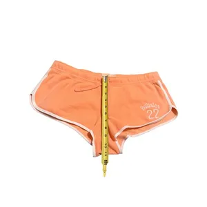 Y2K‎ Hollister Micro Mini Shorts Pastel Peach Retro Track Stripe Lounge Size L thumbnail 8