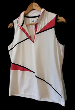 IZOD COOL FX MOVEMENT PULLOVER SLEEVELESS Snap NECK SHIRT TOP WOMEN thumbnail 1