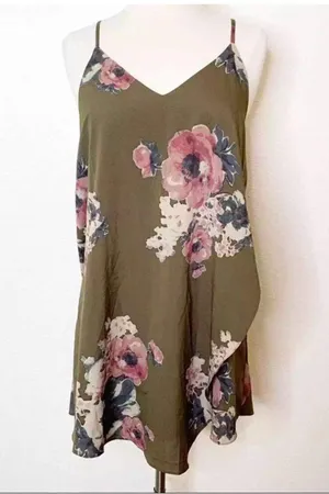 Free People Cascades Dress Mushroom Combo Floral Mini Size M thumbnail 4
