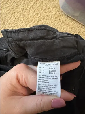 American Eagle Black/Dark Grey Cargo Pants thumbnail 4