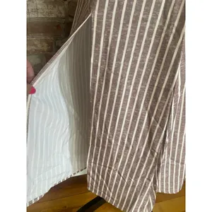 SHEIN Stripe Cami Midi Dress XS Brown White Smocked Waist Tie Bust Dress thumbnail 4