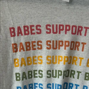 Babes Support Babes Graphic Tee Gray Size L thumbnail 5