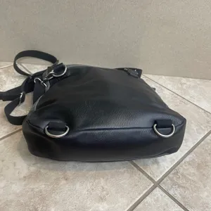 The Sak ventura Leather Convertible Backpack Crossbody Bag Gray Black Distressed thumbnail 4