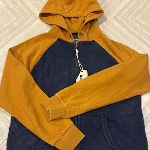 Butter Jr Girls Brooklyn Bulldogs Grey & Gold Zip-up Sweatshirt Size L(14/16) thumbnail 1