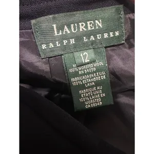 Lauren Ralph Lauren Navy Blue Worsted Wool Pencil Skirt Vintage Made‎ in USA 12 thumbnail 4