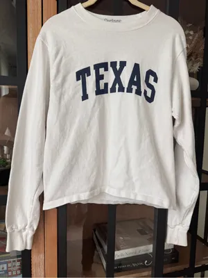 Brandy Melville Texas long sleeve tee crewneck pullover sweatshirt varsity navy thumbnail 1