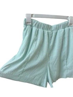 TNA Aritzia High Rise Crinkle Shorts Mint Green Pockets Size Small S Coastal thumbnail 3