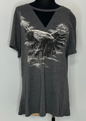 Harley-Davidson Women’s 2X Mesh Front Tee – Cool Gray thumbnail 1