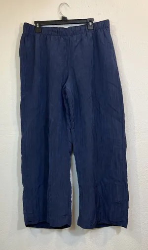Abercrombie & Fitch Women’s Size Large Navy Dress Pants Wide Leg Pockets thumbnail 1