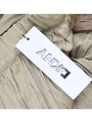 NWT DKNY Womens Crushed Crease Woven Midi Skirt P5DNSB53 Pale Moss Brown Green M thumbnail 11