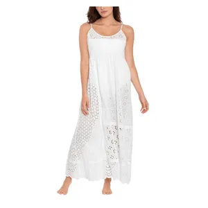 Polo Ralph Lauren Womens Patchwork Eyelet Cover Up Maxi Dress 21484578 White M thumbnail 7