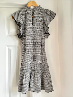 Saylor Aine Gingham Smocked Ruffle Mini Dress thumbnail 5