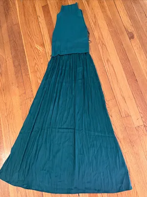 Anthropologie green Thea sleeveless twofer maxi dress size XS knit thumbnail 2