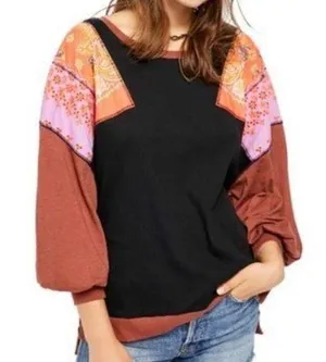 Free People Feeling It Patchwork Top size XL thumbnail 1