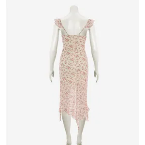 Kirious Los Angeles Floral Draped Neck Midi Dress Coquette Romantic Feminine thumbnail 10