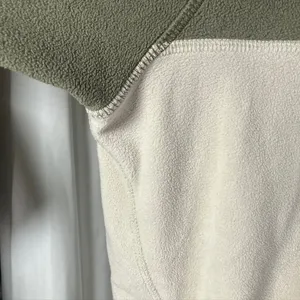 Eddie Bauer Fleece Pullover Mens Small Snap‎ Button Pocket Olive Green Beige thumbnail 7