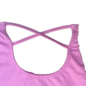 Destined Short Sleeve Casual Summer Crew Neck Strappy Cropped Top Pink Medium thumbnail 3