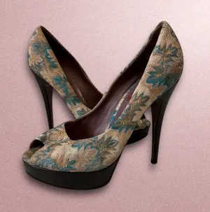 MISSONI Multicolor Patterned Platform Heels Size 38.5/8.5 thumbnail 1