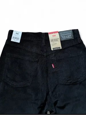 Levi's High-Waist Corduroy Mom Jean Black Ankle Size 27x30 Casual Classic thumbnail 3