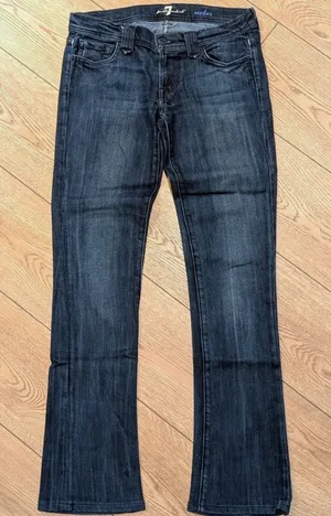 7 For All Mankind 27 Rocker Slim Boot Leg Bootcut‎ Jeans Dark Faded Wash Denim thumbnail 1