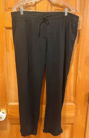Old Navy black linen blend pants size large . thumbnail 1