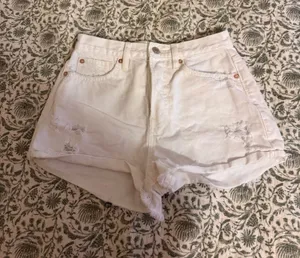 Free People White Denim Shorts thumbnail 1