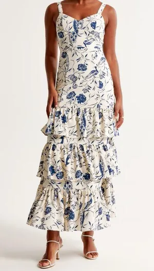 Abercrombie Tiered Floral Maxi Dress thumbnail 1