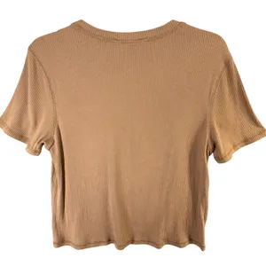 Filoro Ribbed Knit Lounge Set Women L Brown 2 Pc Top Shorts Cozycore Casual Chic thumbnail 2
