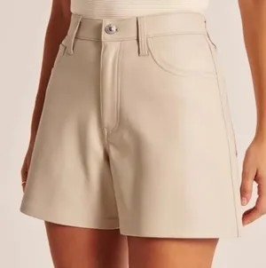 Abercrombie & Fitch The Dad Short High Rise Vegan Leather thumbnail 1